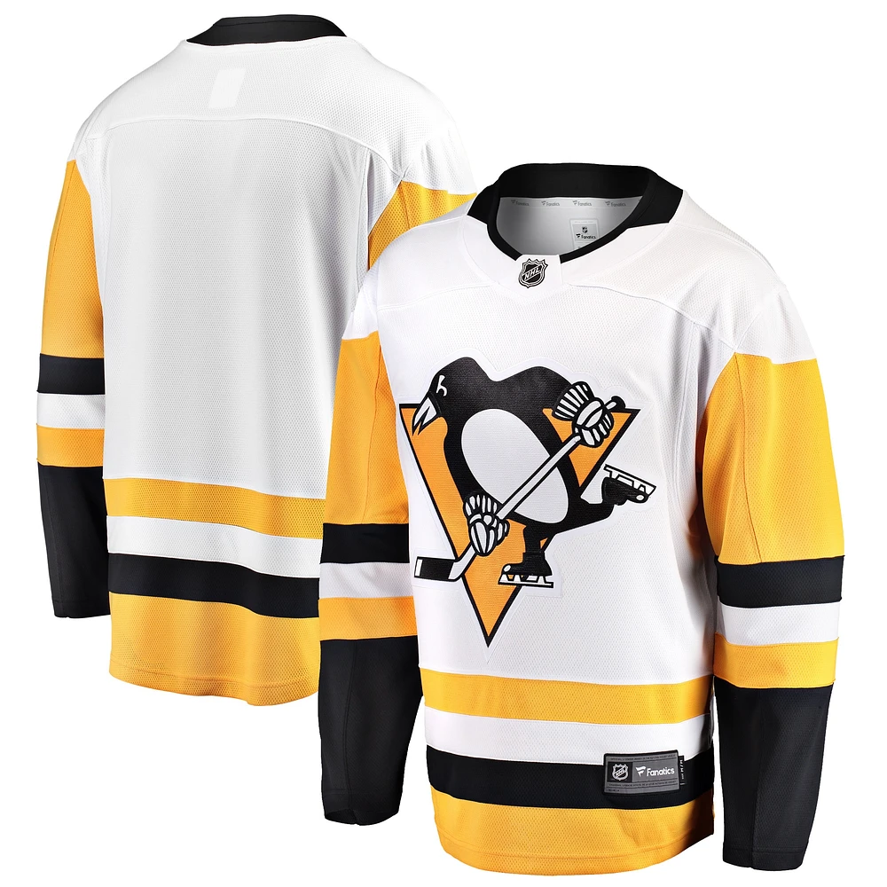 Maillot Breakaway Away blanc des Penguins de Pittsburgh Fanatics pour hommes