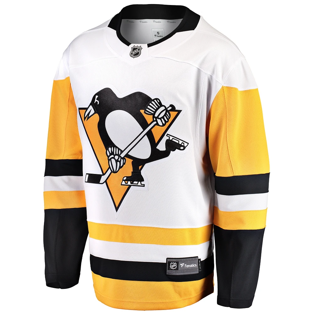 Maillot Breakaway Away blanc des Penguins de Pittsburgh Fanatics pour hommes