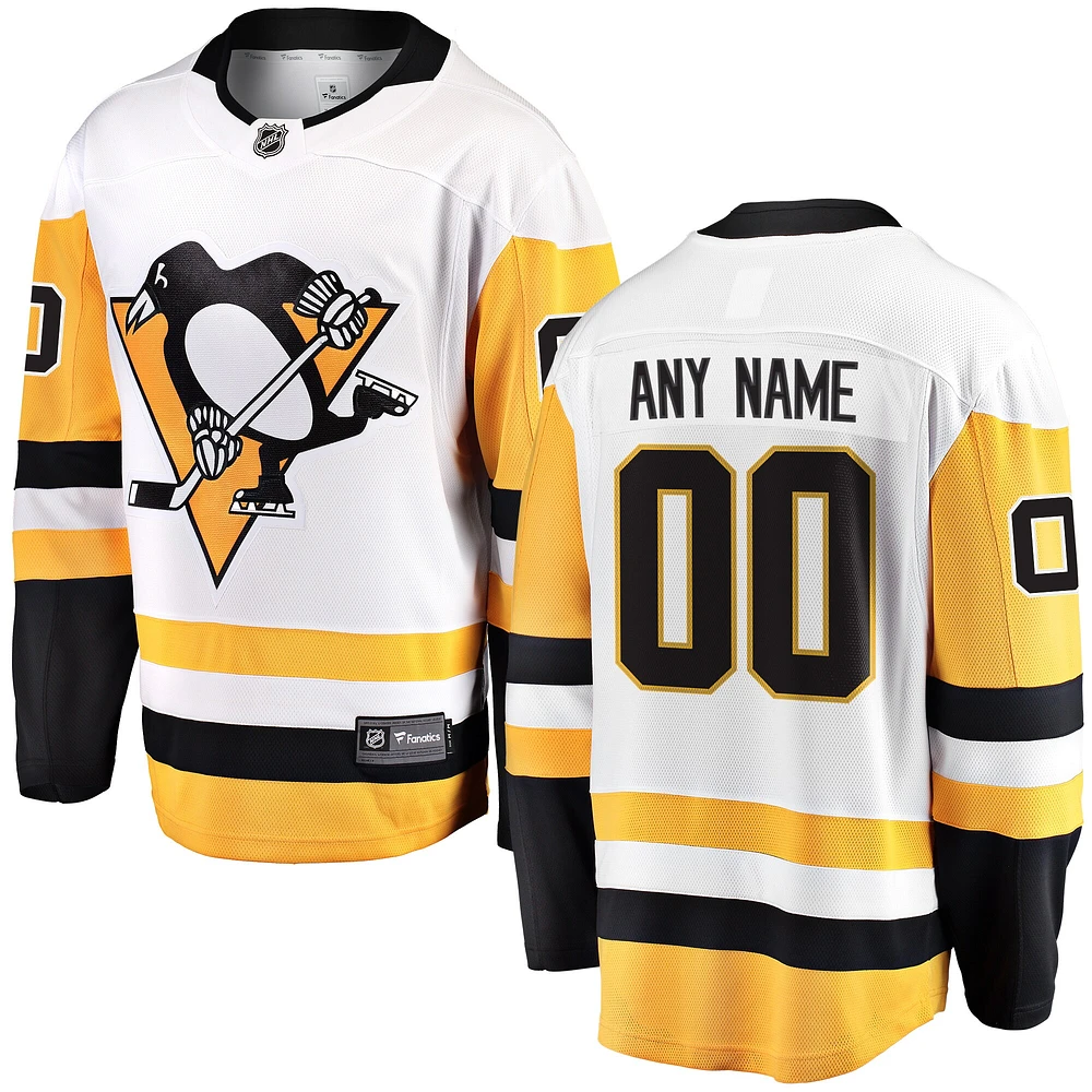 Hommes fanatiques de marque White Pittsburgh Penguins Breakaway - Maillot personnalisé