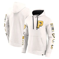 Men's Fanatics White Pittsburgh Penguins Letterman Fleece Pullover Hoodie