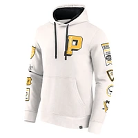 Men's Fanatics White Pittsburgh Penguins Letterman Fleece Pullover Hoodie