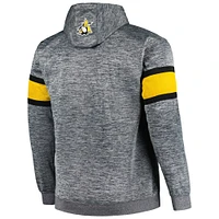 Men's Heather Charcoal Pittsburgh Penguins Big & Tall Stripe Pullover Hoodie