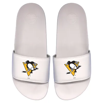 Pittsburgh Penguins ISlide Primary Logo Motto Slide Sandals - White