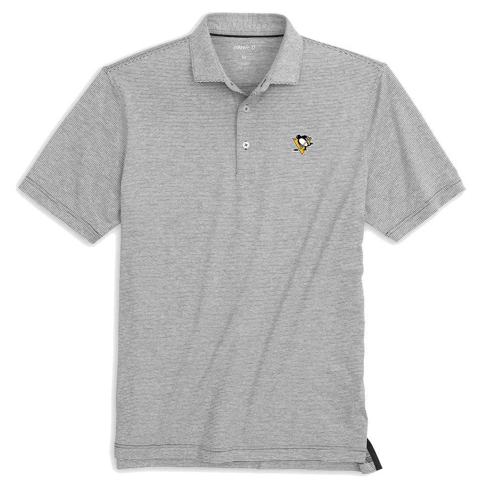 Men's johnnie-O Charcoal Pittsburgh Penguins Lyndon Striped Jersey Polo