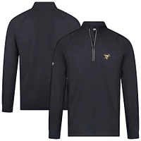 Men's Levelwear Black Pittsburgh Penguins Theory Insignia Core Raglan Quarter-Zip Pullover Top
