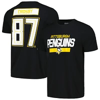 T-shirt noir avec nom et numéro de joueur des Penguins Pittsburgh Sidney Crosby Levelwear pour hommes