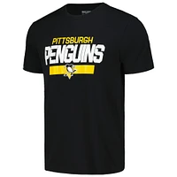 T-shirt noir avec nom et numéro de joueur des Penguins Pittsburgh Sidney Crosby Levelwear pour hommes