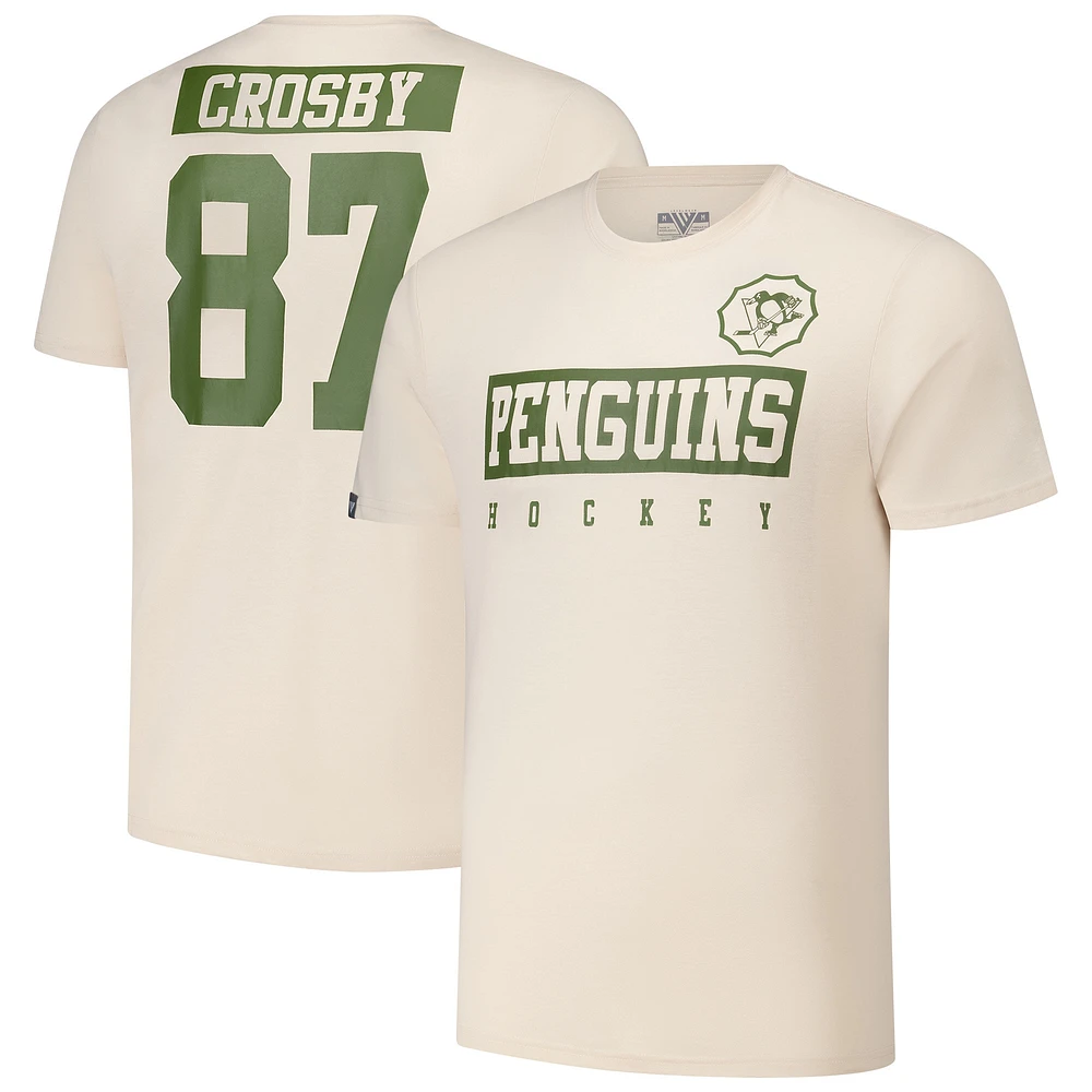 T-shirt pour homme Levelwear Sidney Crosby Khaki Pittsburgh Penguins 2024 NHL Military Appreciation Richmond Delta Player Name & Number