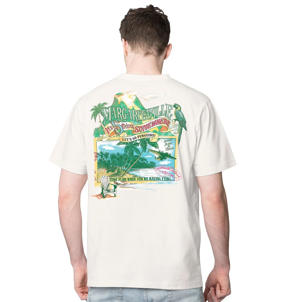 T-shirt pour homme Margaritaville Cream Pittsburgh Penguins Time Flies