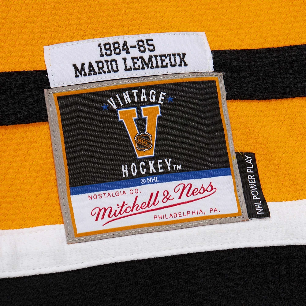 Maillot de jeu puissance Mario Lemieux Gold Pittsburgh Penguins 1984-85 pour homme