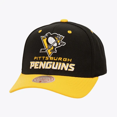 Casquette réglable All In 2.0 Pro Crown des Penguins de Pittsburgh noires Mitchell & Ness pour hommes