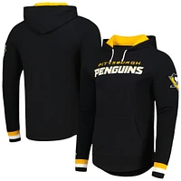 Men's Mitchell & Ness Black Pittsburgh Penguins Legendary Slub Hoodie Long Sleeve T-Shirt