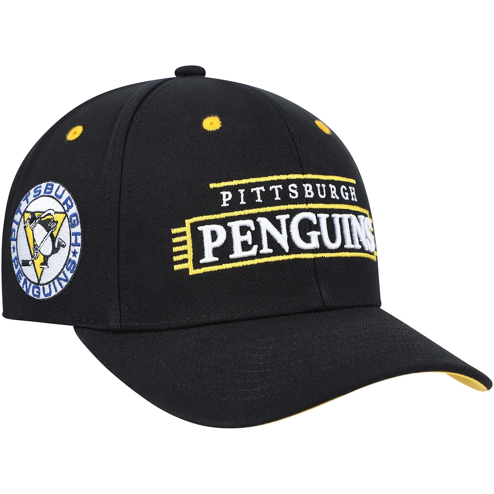 Casquette Mitchell & Ness pour homme noire Pittsburgh Penguins LOFI Pro Snapback