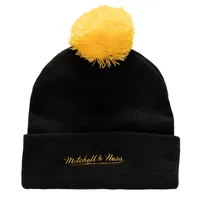 Bonnet en tricot à revers avec pompon Mitchell & Ness pour homme, Pittsburgh Penguins, noir