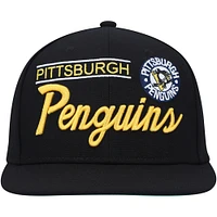 Men's Mitchell & Ness Black Pittsburgh Penguins Retro Lock Up Snapback Hat