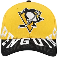 Casquette Snapback bicolore Pro Crown Underarch des Penguins de Pittsburgh pour homme Mitchell & Ness Gold/Black