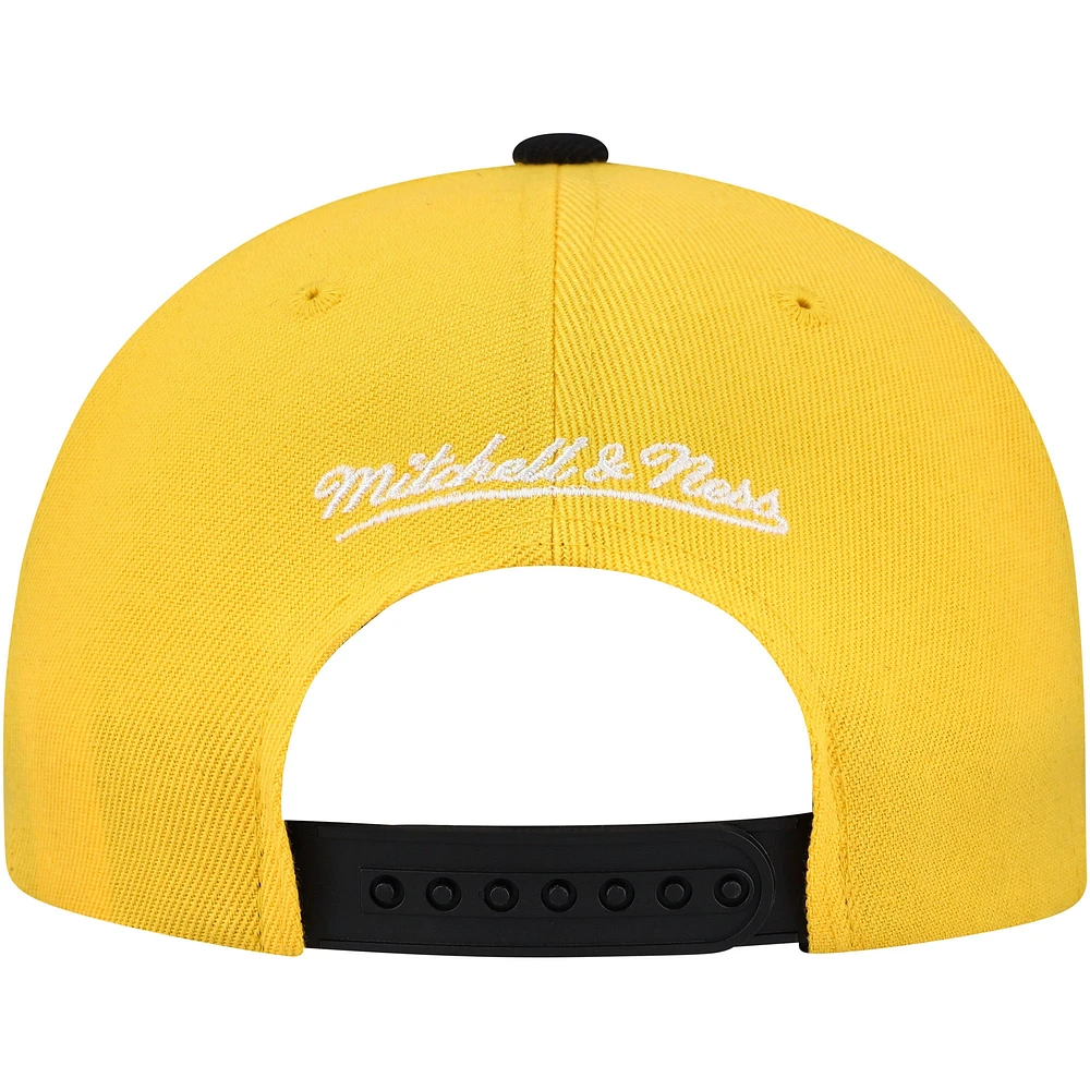 Casquette Snapback bicolore Pro Crown Underarch des Penguins de Pittsburgh pour homme Mitchell & Ness Gold/Black