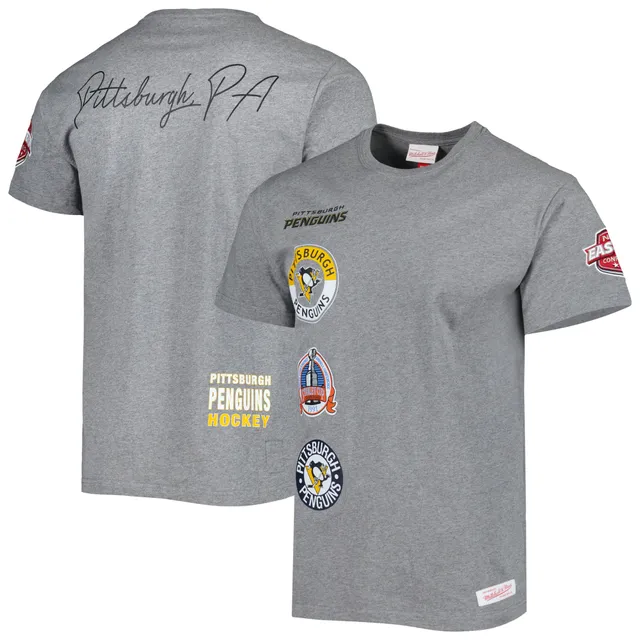 Men's Pittsburgh Penguins Mitchell & Ness Gold Vintage Logo T-Shirt