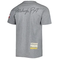 Men's Mitchell & Ness Heather Gray Pittsburgh Penguins City Collection T-Shirt