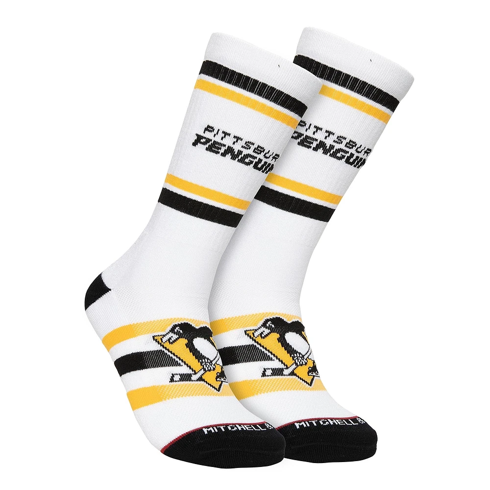 Chaussettes de sport Mitchell & Ness Pittsburgh Penguins Face-Off Crew pour hommes