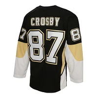 Men's Mitchell & Ness Sidney Crosby Black Pittsburgh Penguins  2008 Captain Patch Blue Line Player Jersey