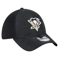 Men's New Era  Black Pittsburgh Penguins Active Subtle Camo 39THIRTY Flex Hat