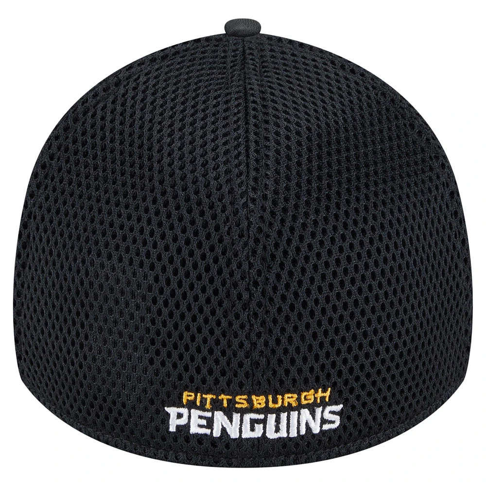 Men's New Era  Black Pittsburgh Penguins Active Subtle Camo 39THIRTY Flex Hat