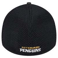 Men's New Era  Black Pittsburgh Penguins Active Subtle Camo 39THIRTY Flex Hat