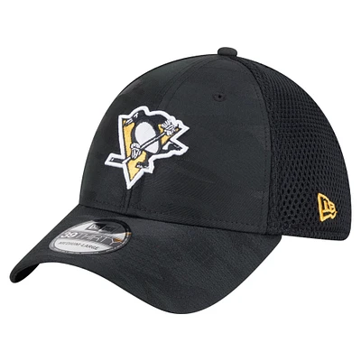 Men's New Era  Black Pittsburgh Penguins Active Subtle Camo 39THIRTY Flex Hat