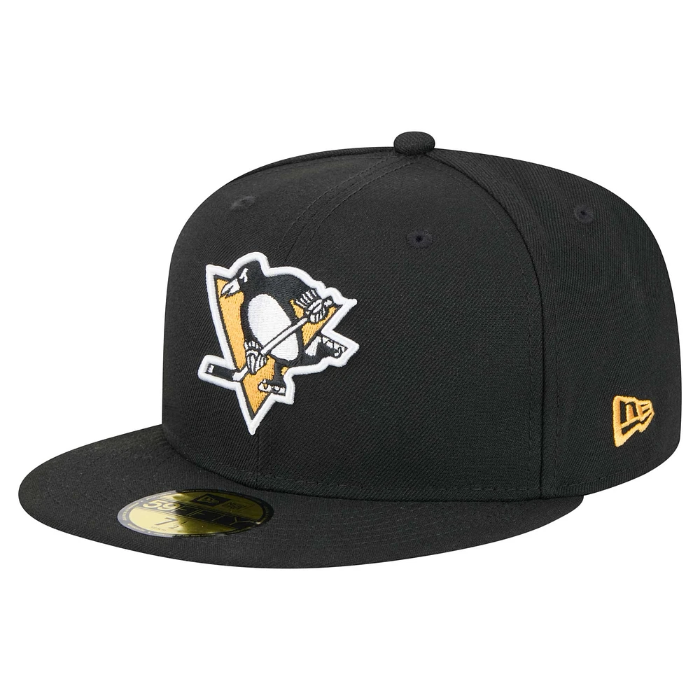 Casquette ajustée Core 59FIFTY des Penguins de Pittsburgh New Era pour homme, noire