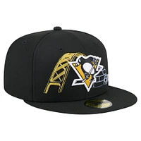 Men's New Era Black Pittsburgh Penguins State Stitch 59FIFTY Fitted Hat