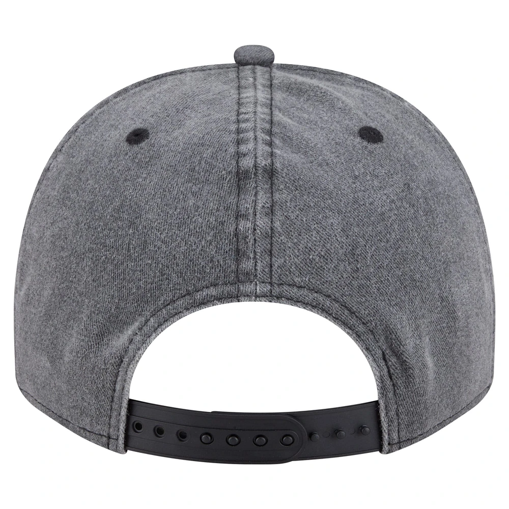 Men's New Era  Charcoal Pittsburgh Penguins Throwback Washed A-Frame Pre-Curved 9FIFTY Snapback Hat