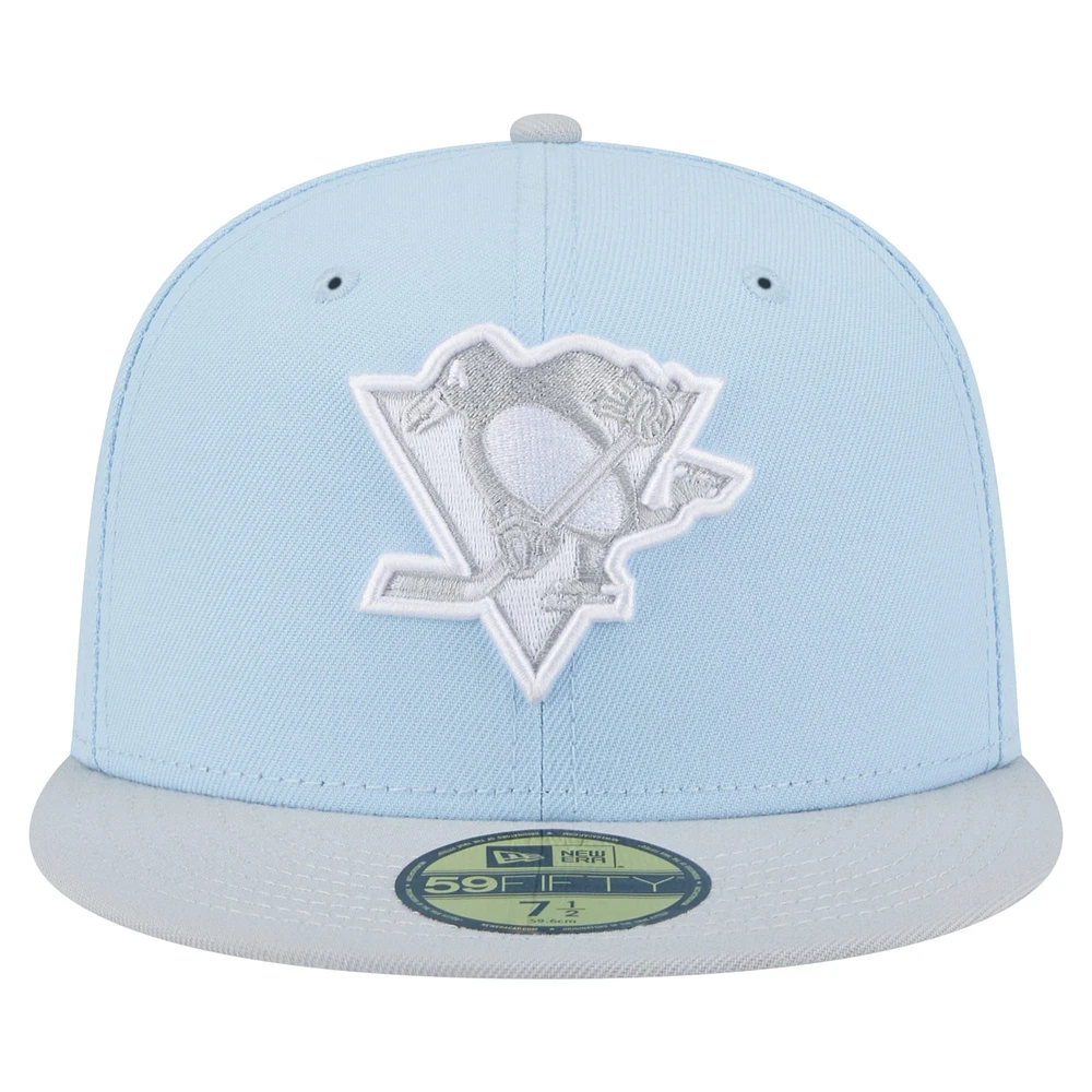 Men's New Era  Light Blue/Gray Pittsburgh Penguins Color Pack Two-Tone 59FIFTY Fitted Hat