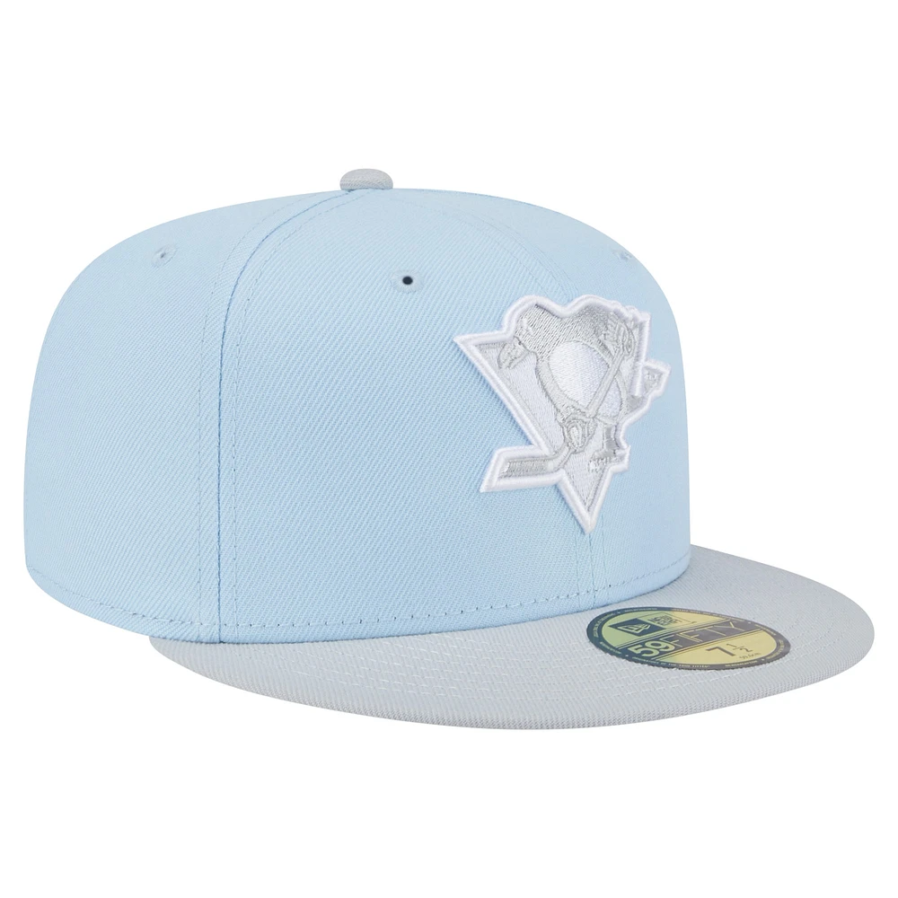 Men's New Era  Light Blue/Gray Pittsburgh Penguins Color Pack Two-Tone 59FIFTY Fitted Hat