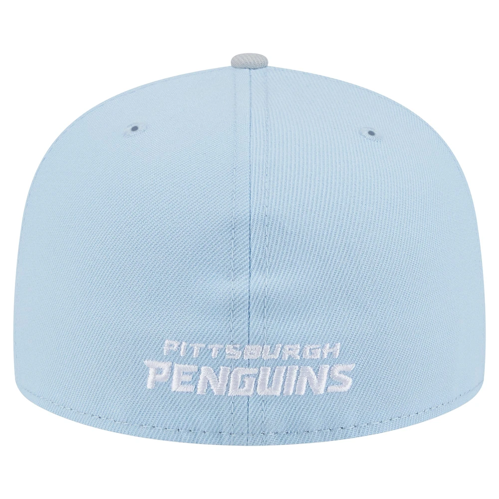 Men's New Era  Light Blue/Gray Pittsburgh Penguins Color Pack Two-Tone 59FIFTY Fitted Hat