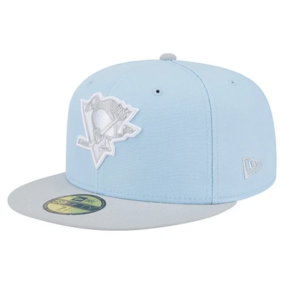 Men's New Era  Light Blue/Gray Pittsburgh Penguins Color Pack Two-Tone 59FIFTY Fitted Hat