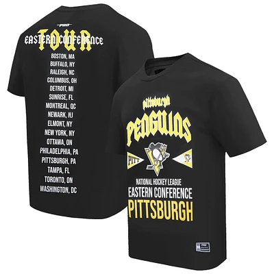 T-shirt noir Pro Standard pour hommes, visite de la ville des Penguins Pittsburgh