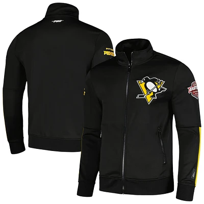 Veste de survêtement entièrement zippée Pro Standard noire des Penguins Pittsburgh pour hommes en chenille