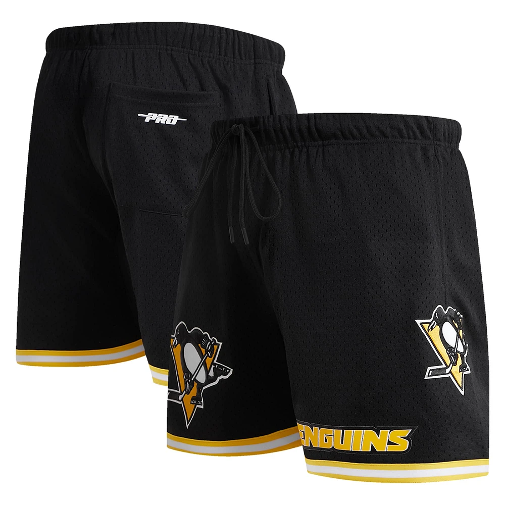 Short en maille classique Pro Standard noir des Penguins de Pittsburgh pour hommes