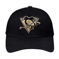 Men's Pro Standard  Black Pittsburgh Penguins Metallic Logo Pinch Front Adjustable Hat