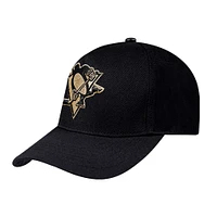 Men's Pro Standard  Black Pittsburgh Penguins Metallic Logo Pinch Front Adjustable Hat