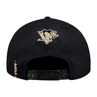 Men's Pro Standard  Black Pittsburgh Penguins Metallic Logo Pinch Front Adjustable Hat