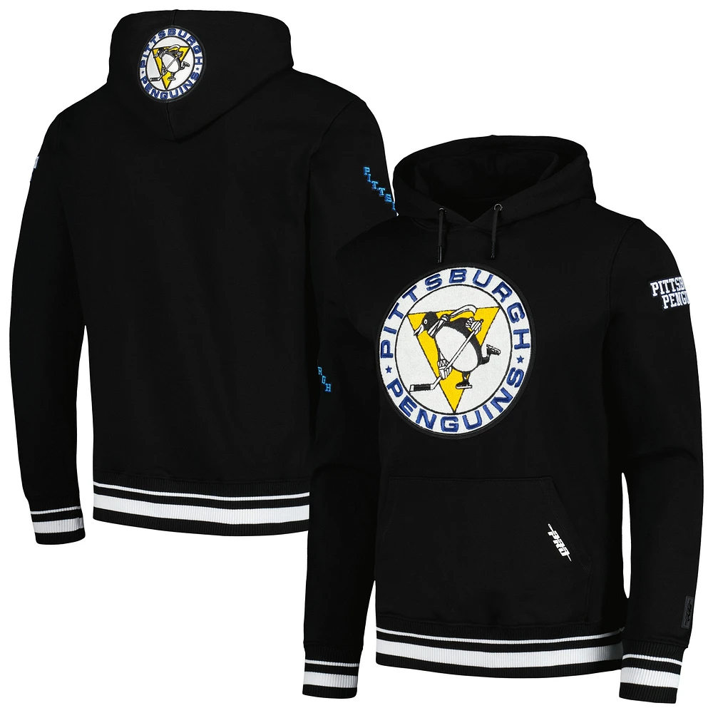 Sweat à capuche rétro classique en polaire noir Pro Standard des Penguins de Pittsburgh pour hommes