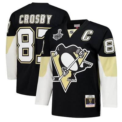 Maillot Sidney Crosby pour homme, noir, Pittsburgh Penguins 2008-09 Power Play