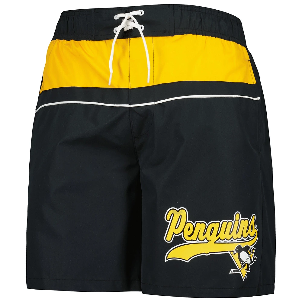 Short de bain Starter Black Pittsburgh Penguins Freestyle Volley pour homme