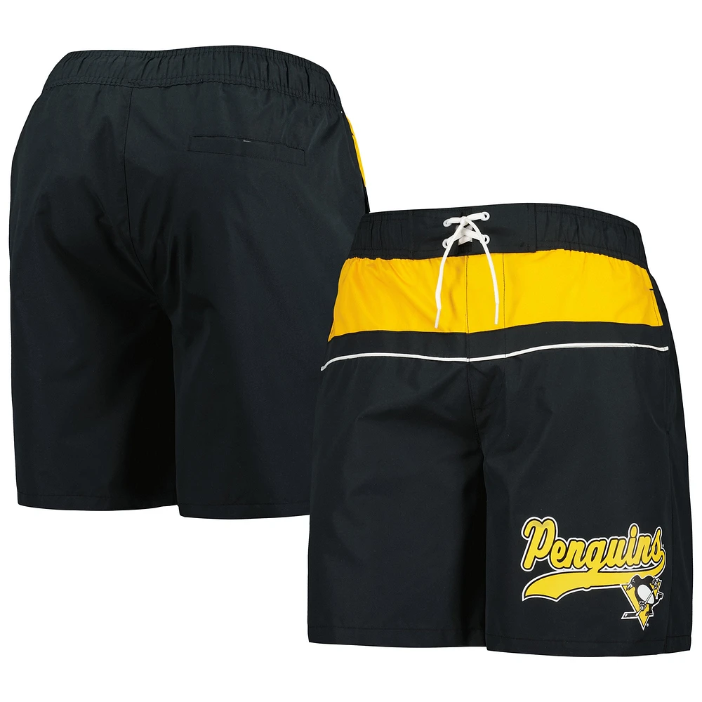 Short de bain Starter Black Pittsburgh Penguins Freestyle Volley pour homme