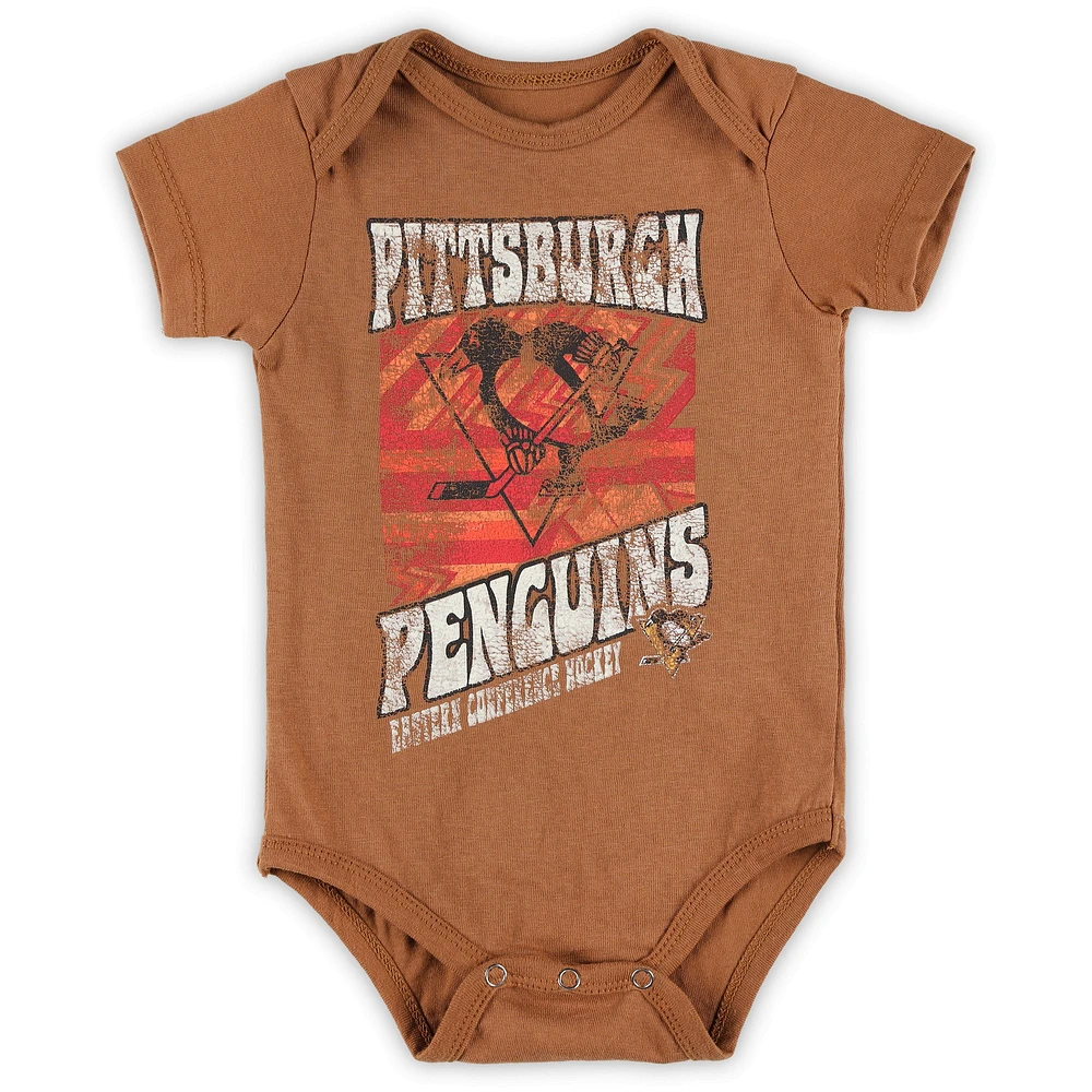 Body marron Hip To The Game des Penguins de Pittsburgh pour nouveau-né et nourrisson