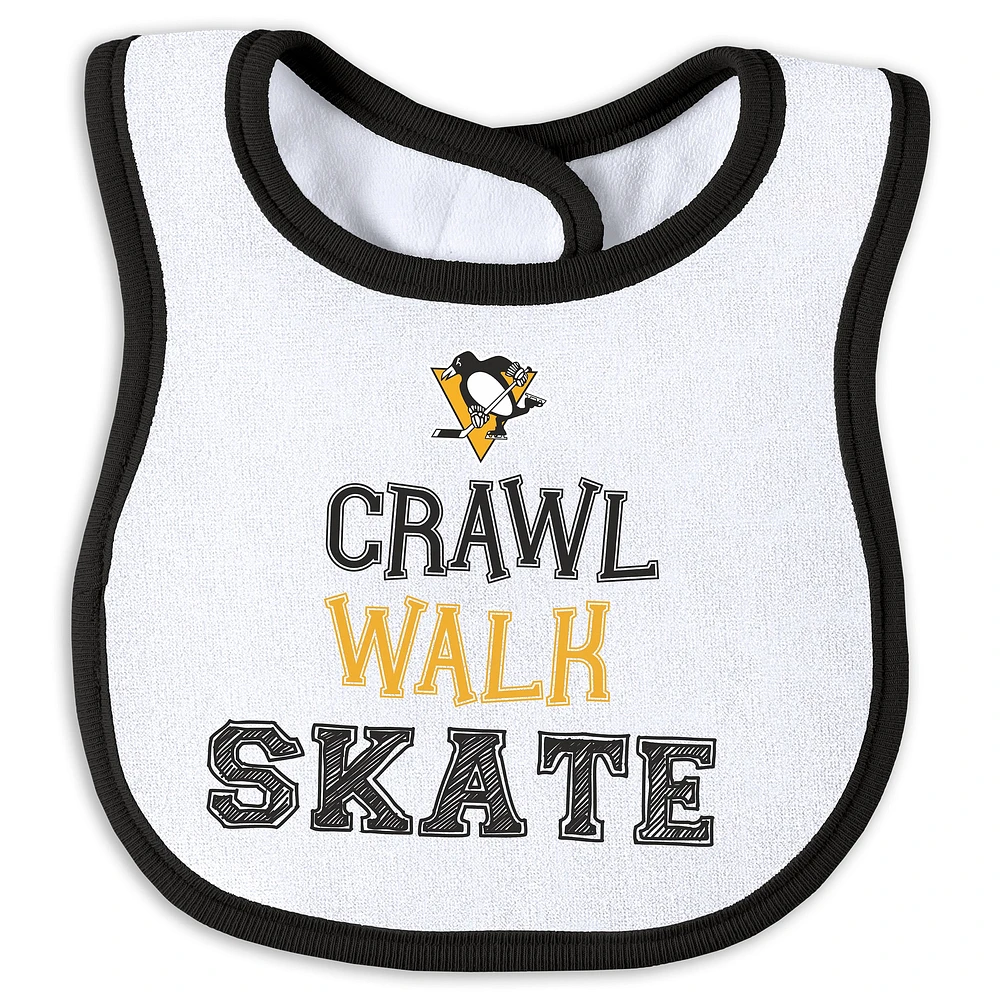 Ensemble pyjama et bavoir pour nouveau-né bébé WEAR par Erin Andrews Pittsburgh Penguins