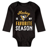 Newborn & Infant WEAR by Erin Andrews Pittsburgh Penguins Turn Me Around Bodysuits Pants 3-Piece Set