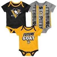 Newborn  Pittsburgh Penguins Loyal Buddies Three-Pack Bodysuit Set